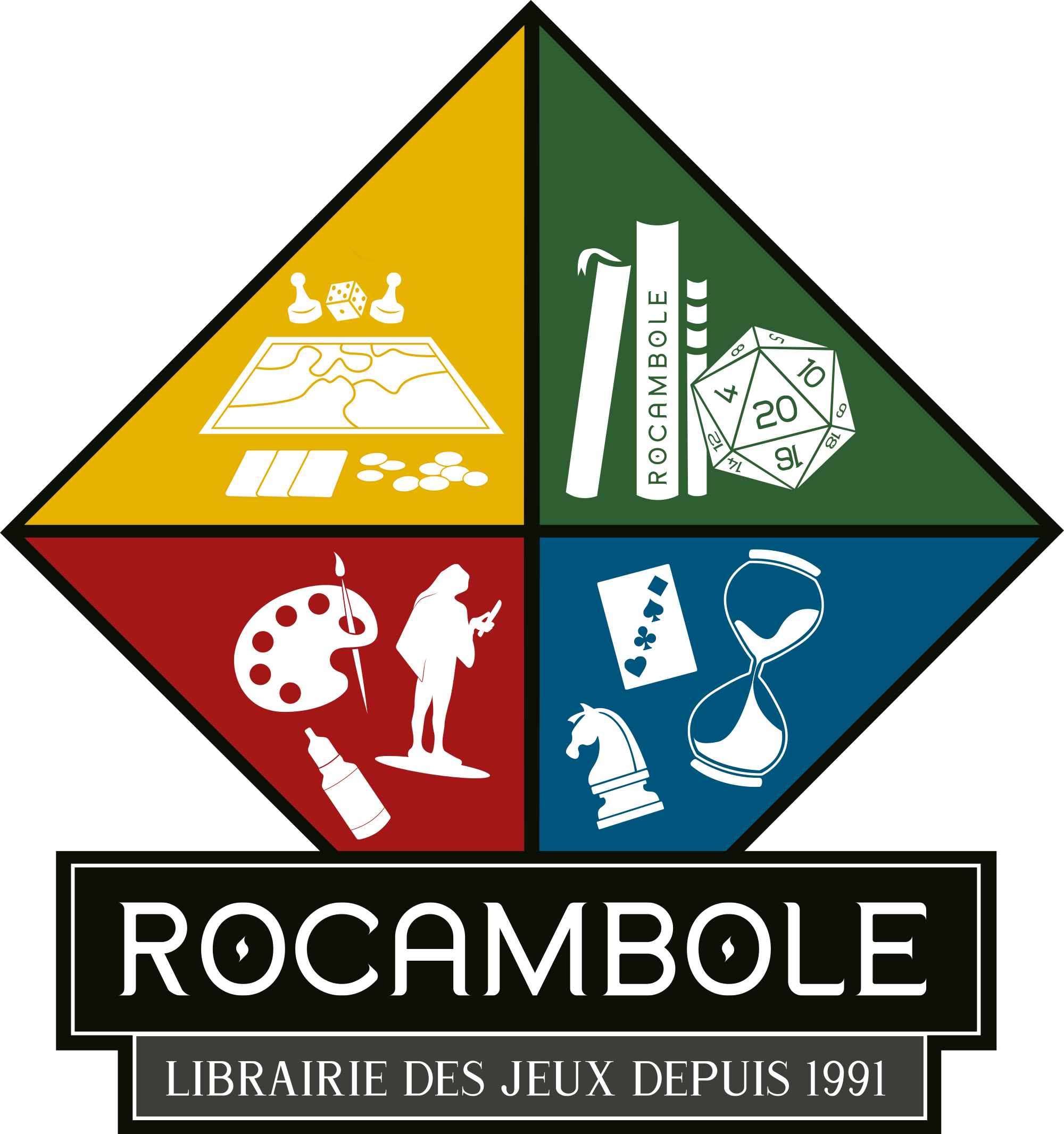 Logo de la boutique lilloise de jeux de société Rocambole